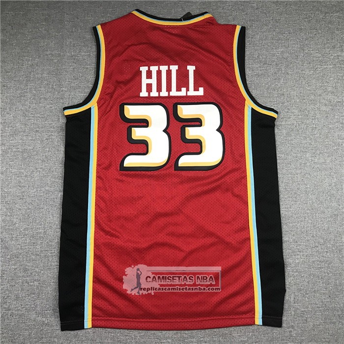Camiseta Detroit Pistons Grant Hill NO 33 Mitchell & Ness 1999-00 Rojo